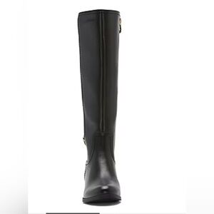 Liz Claiborne Womens Tinley Block Heel Riding Boots Black